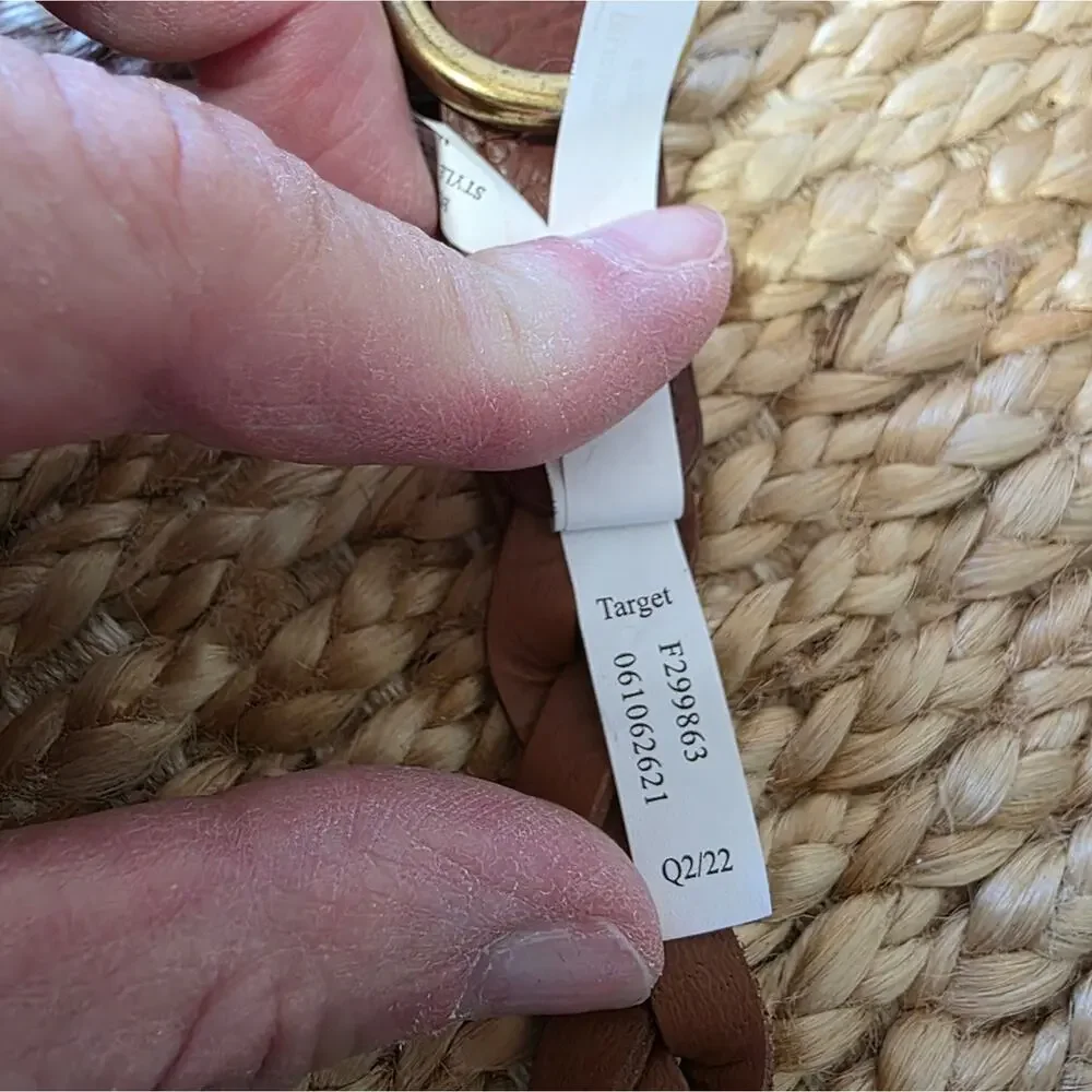 Target Braided Non Leather Brown Belt Womens L Casual Equestrian Vegan